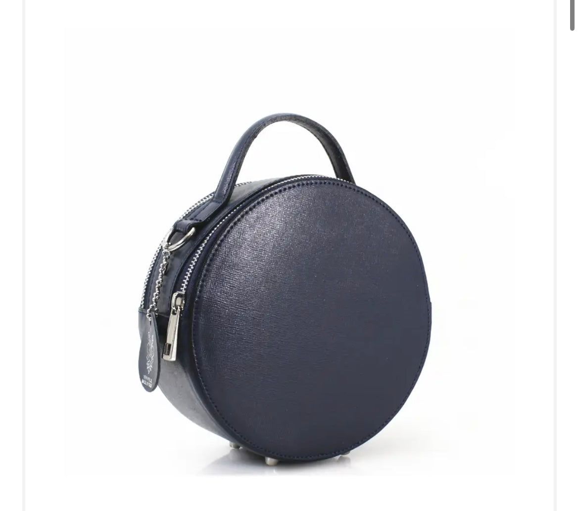 Leather Grab Bag in Navy