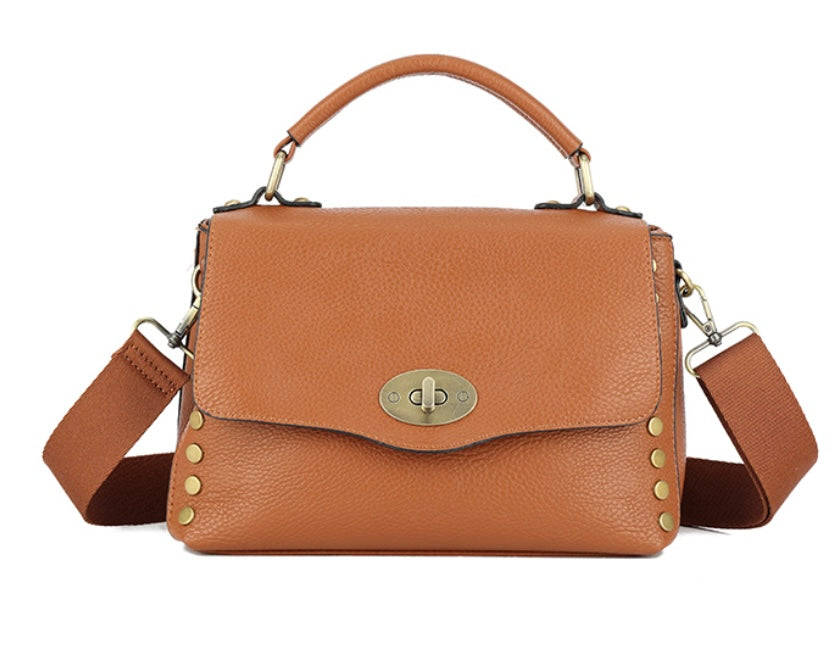 Grab Bag With Wide Strap in Tan