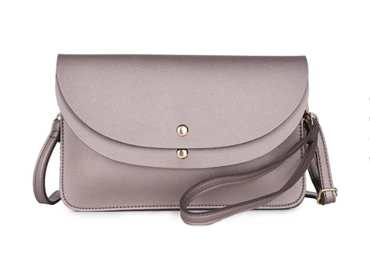 Double Fronted Clutch Bag in Pewter