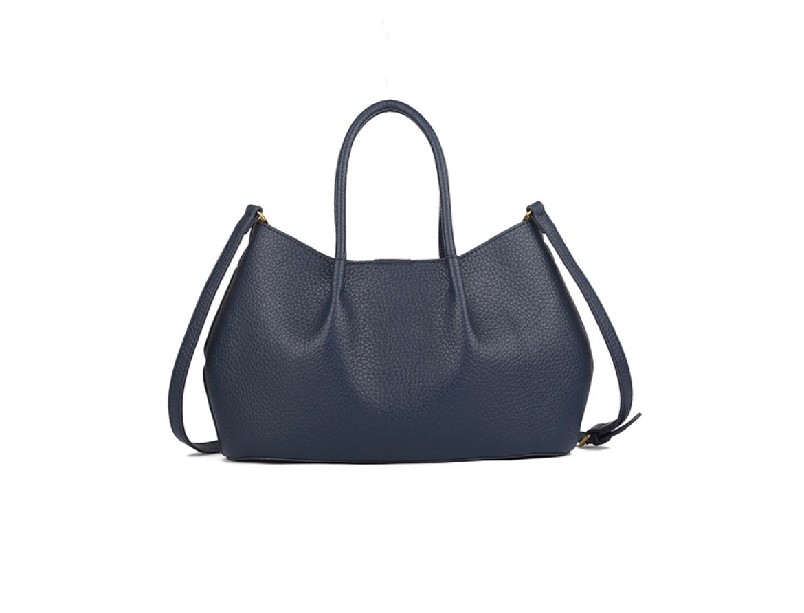 Classic Wide Grab/Shoulder Bag in Navy