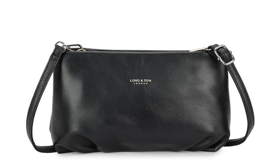 Soft Faux Leather Occasion Bag in Black