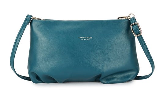 Soft Faux Leather Occasion Bag in Teal