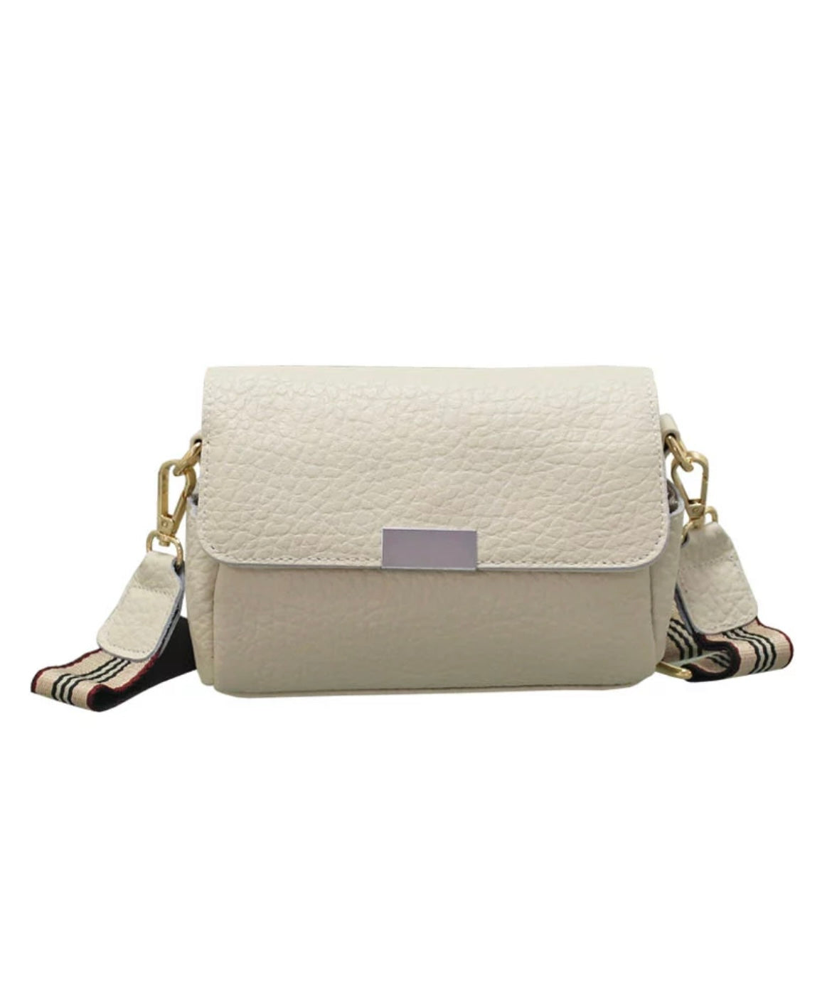 Leather Crossbody Bag in Beige