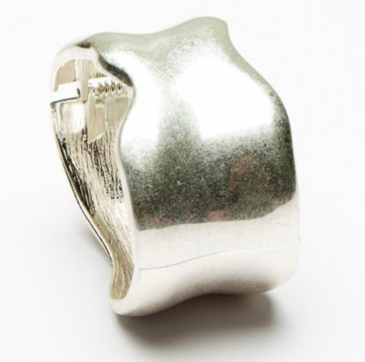 Silver Chunky Hinged Bangle