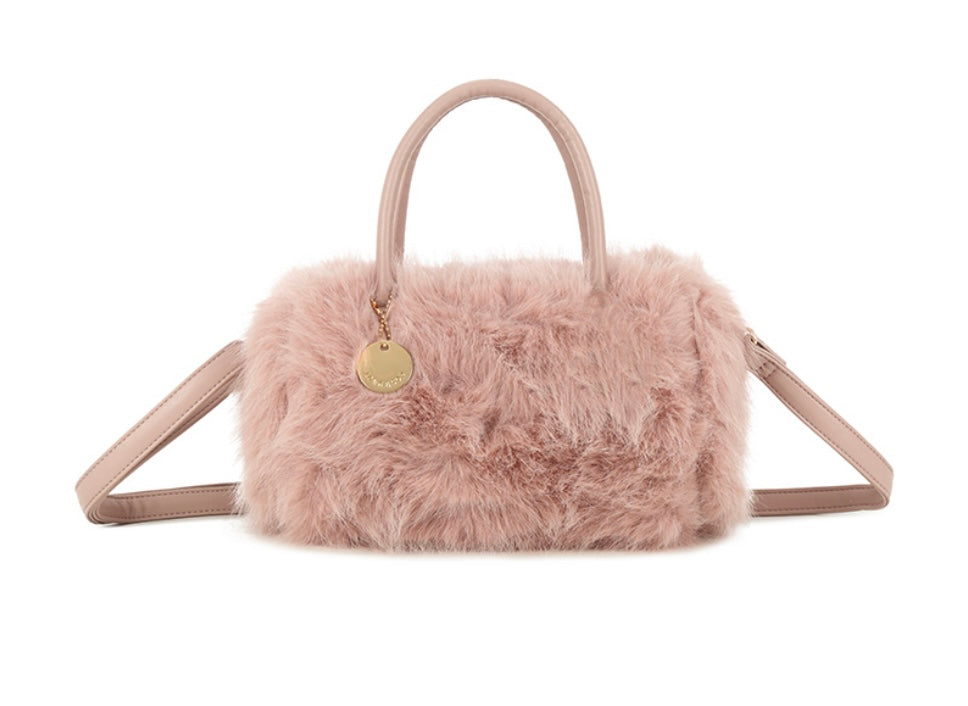 Faux Fur Grab Bag in Soft Pink