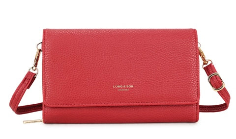 Clutch/Shoulder Bag in Red