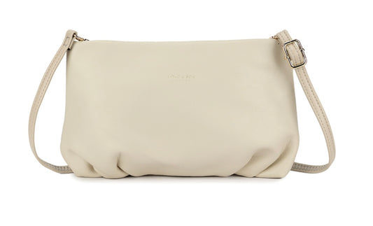 Soft Faux Leather Occasion Bag in Ivory White