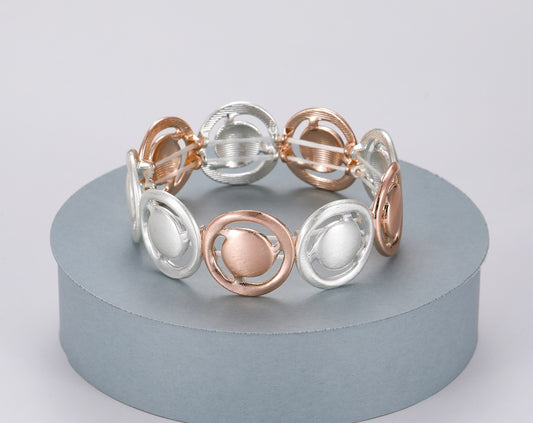 Silver and Rose Gold Chunky Bracelet