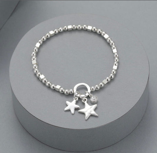Silver Bracelet with Stars