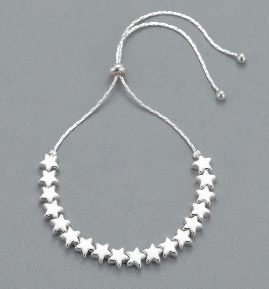 Drawstring Star Bracelet in Silver