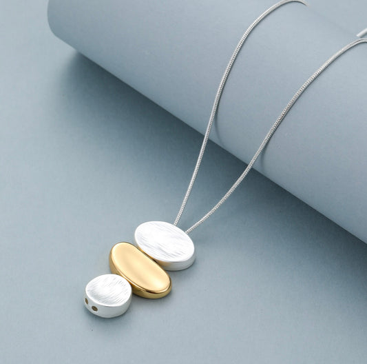 Droplet Necklace in Silver and Gold