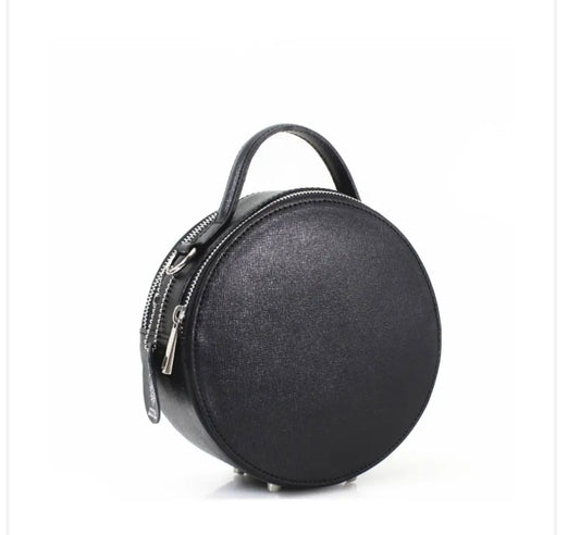 Leather Grab Bag in Black