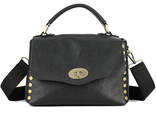 Grab Bag With Wide Strap in Black