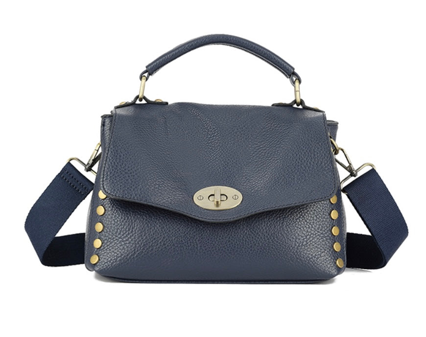 Grab Bag With Wide Strap in Navy