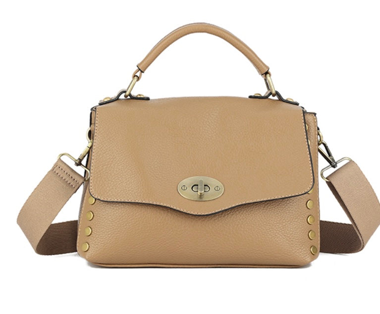 Grab Bag With Wide Strap in Khaki