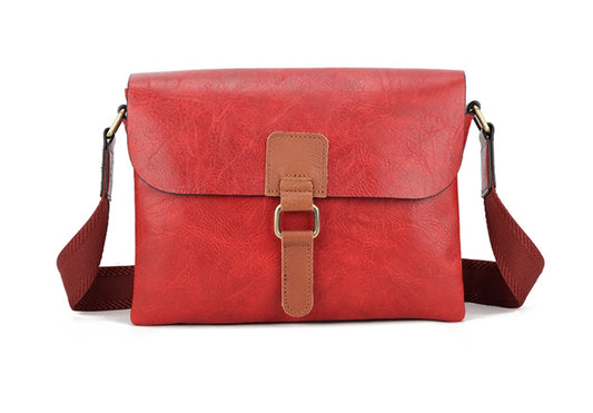 Soft Faux Leather Handbag in Red