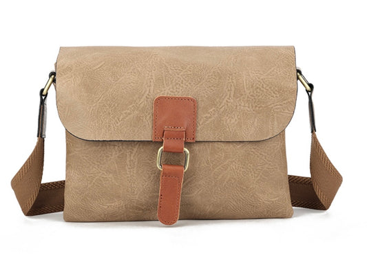 Soft Faux Leather Crossbody in Mink