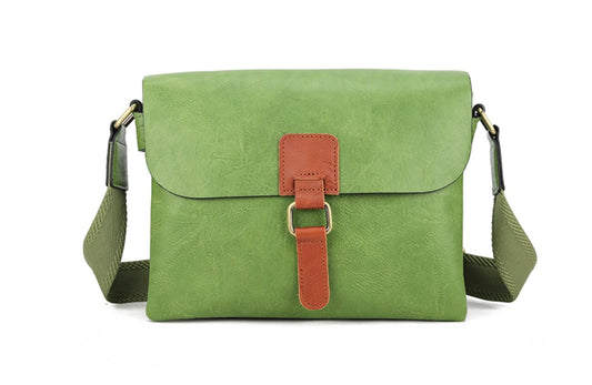 Soft Faux Leather Crossbody in Green