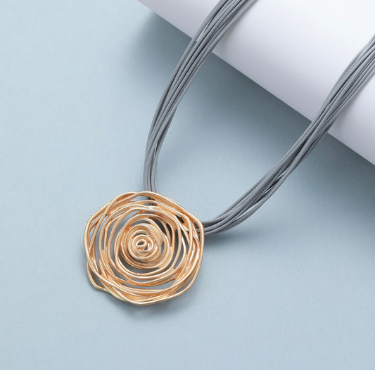 Rose Gold and Grey Necklace