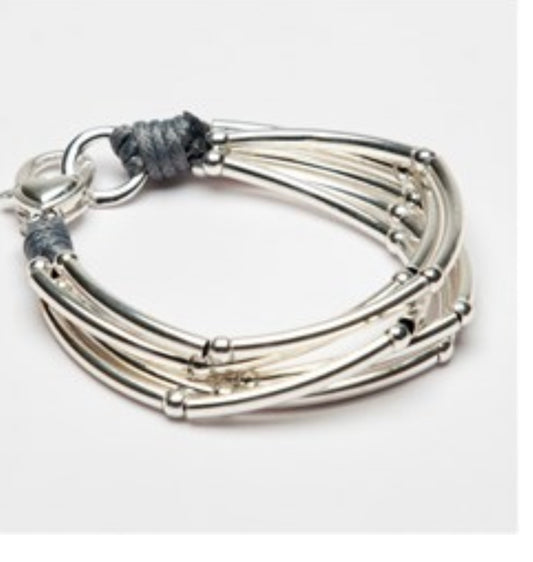 Silver Multi Beaded Bracelet