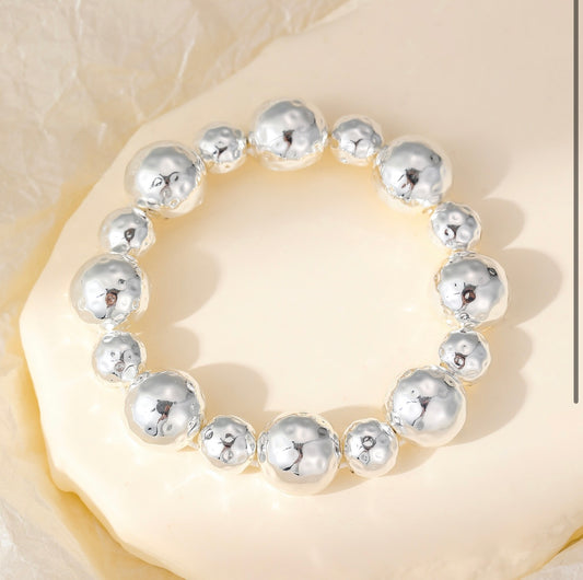 Silver Beaded Bracelet