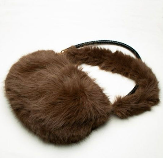 Faux Fur Bag in Chocolate Brown