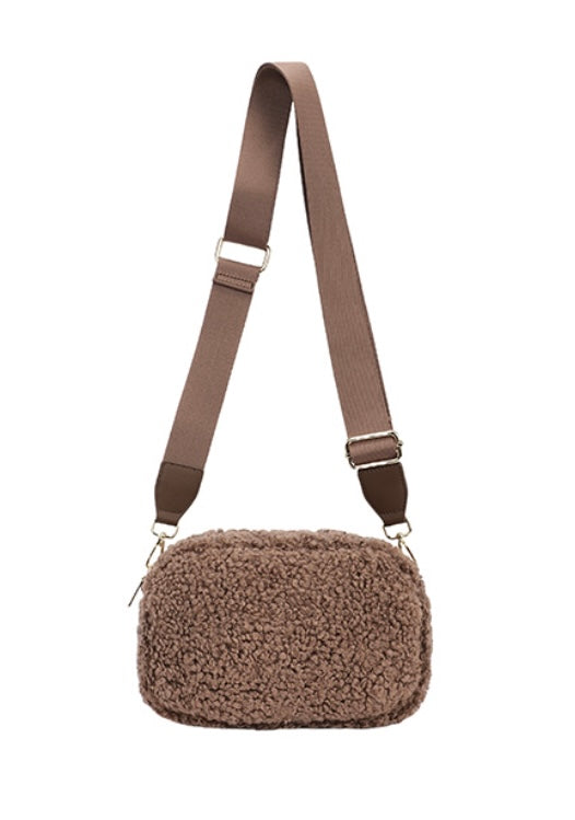Fleece Camera Bag in Coffee