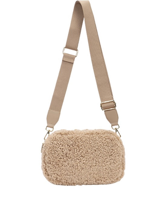 Fleece Camera Bag in Khaki