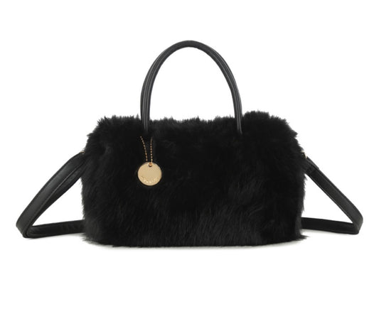 Faux Fur Grab Bag in Black