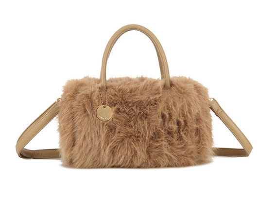 Faux Fur Grab Bag in Apricot