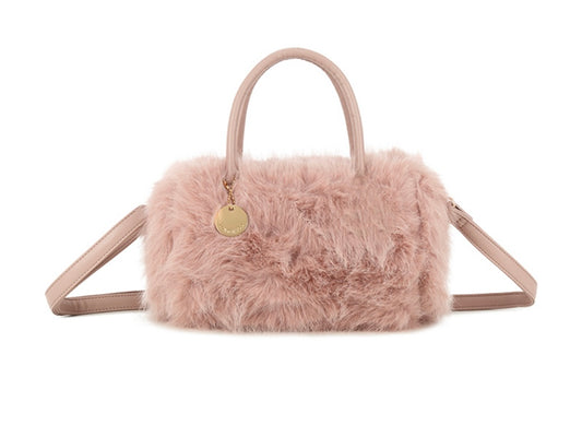Faux Fur Grab Bag in Soft Pink